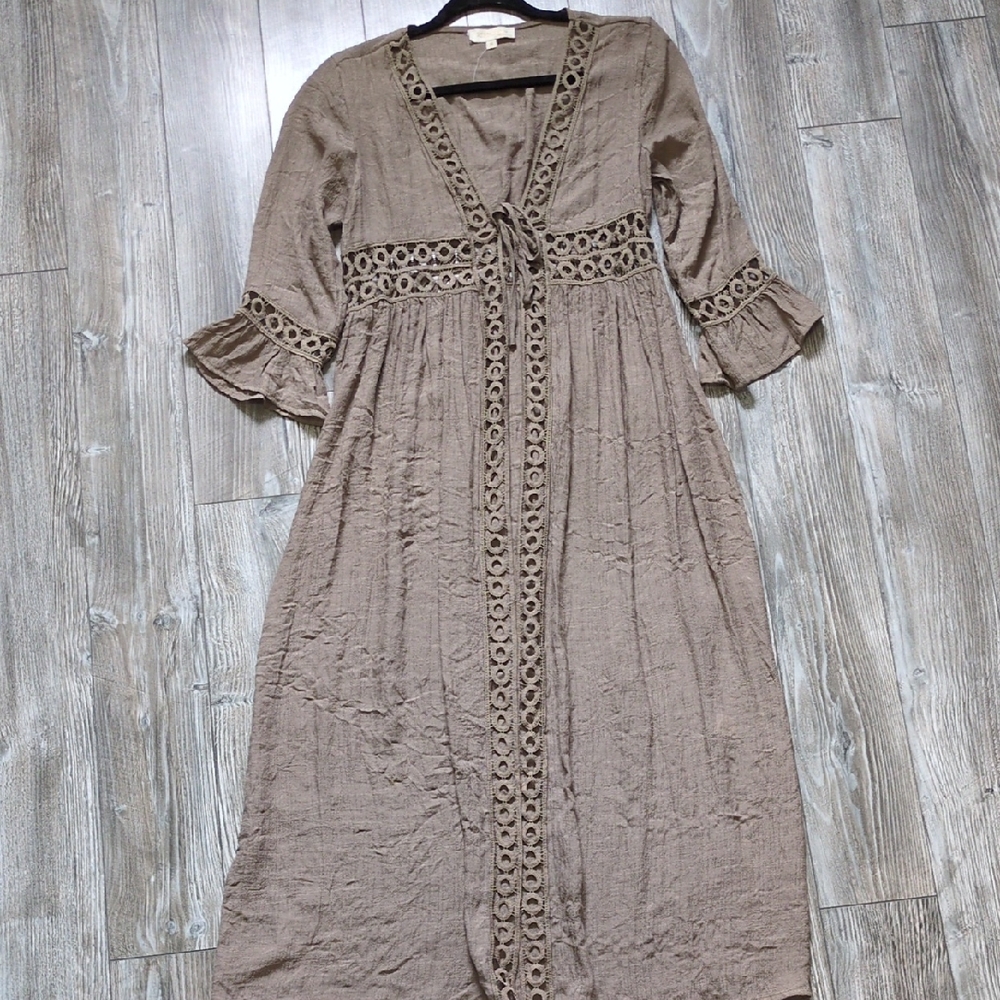 Rebellion NWOT Boho Brown Long Beach Coverup S